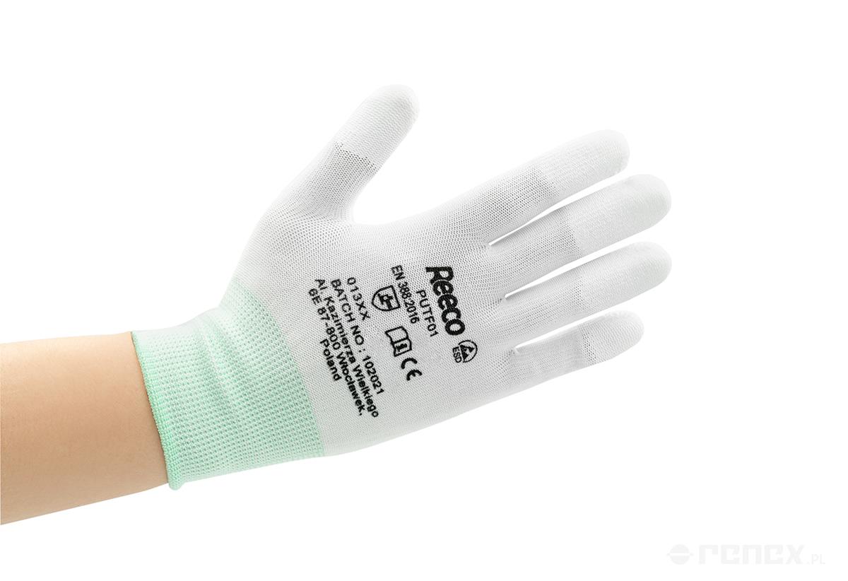 Guantes ESD con puntas recubiertas de PU, talla XL, foto del fabricante (RENEX/REECO)