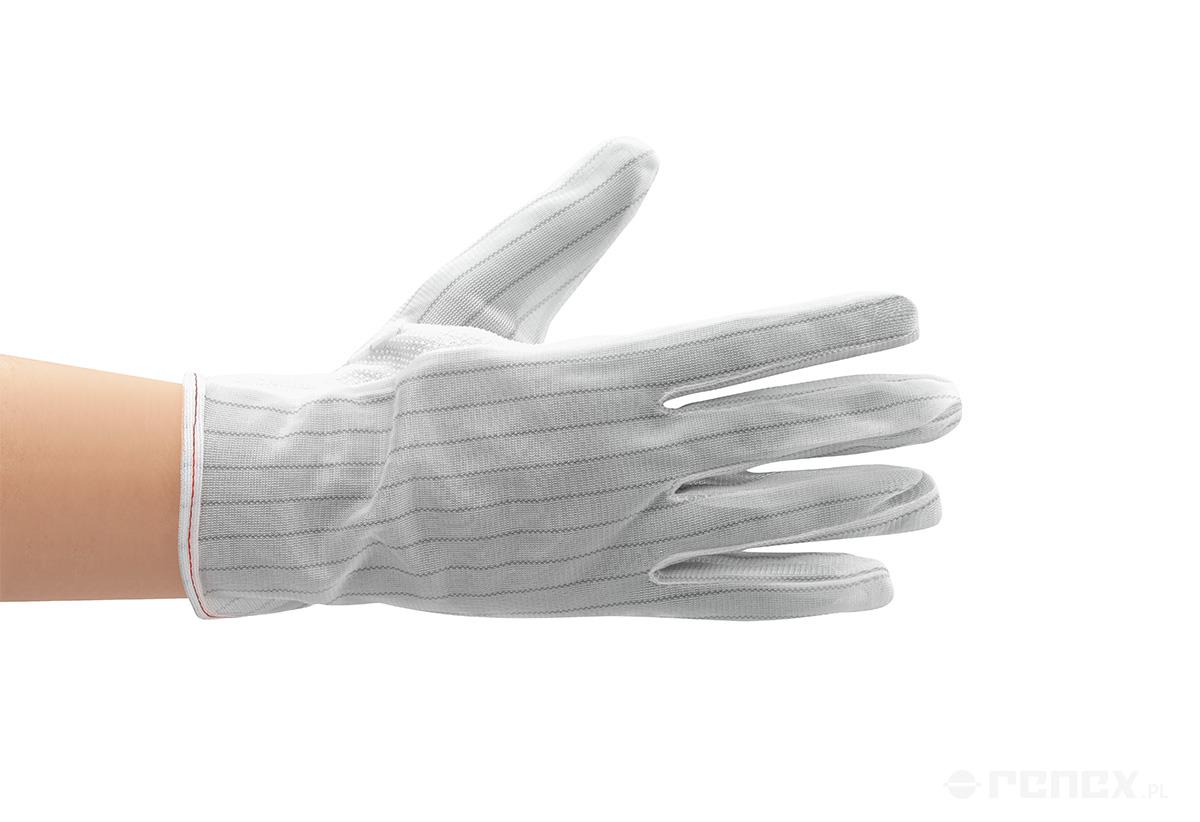 Guantes antiestáticos con puntos antideslizantes, talla L, foto del fabricante (RENEX/REECO)